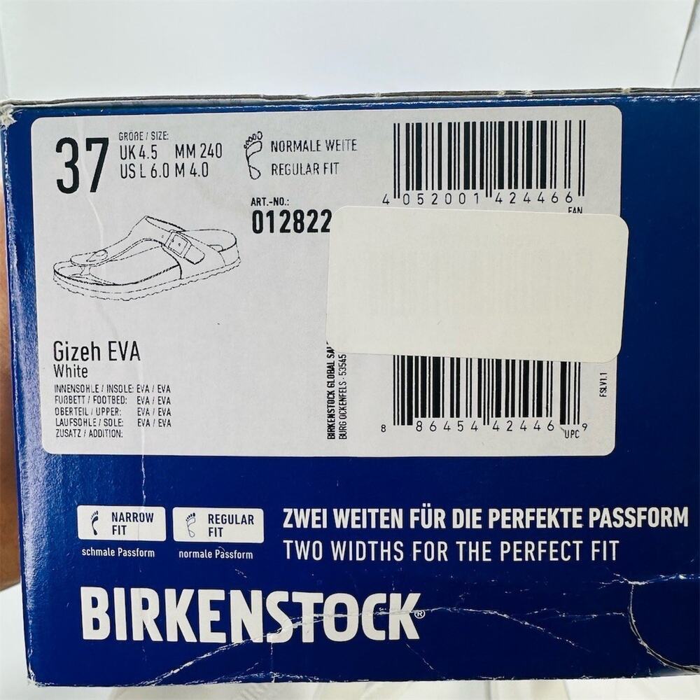 Birkenstock Gizeh EVA Sandals Womens US 6 EU 37 White Thong Waterproof - Picture 6 of 6